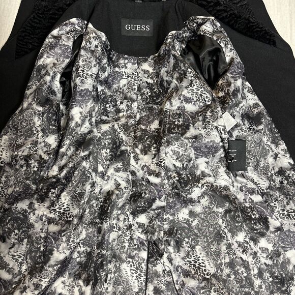 Guess Womens M Wool Blend Faux Lined Mid Length Classic Coat timeless - Picture 14 of 16